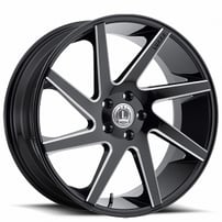 22x8.5" Luxxx Alloys Wheels Lux8 Gloss Black Milled Rims