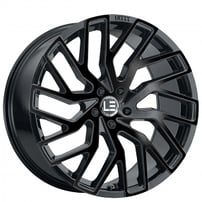 22" Staggered Luxxx Alloys Wheels Lux LE5 Gloss Black Rims