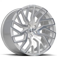 22" Staggered Luxxx Alloys Wheels Lux LE5 Silver Machined Rims