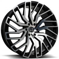 24" Luxxx Alloys Wheels Lux LE6 Gloss Black Machined Rims
