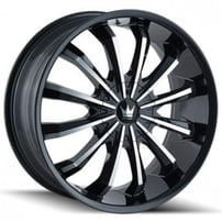 24" Mazzi Wheels Fusion 341 Gloss Black with Machined Face Rims