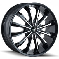 22" Mazzi Wheels Fusion 341 Gloss Black with Machined Face Rims