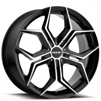 18" MKW Wheels M121 Gloss Black Machined Face Rims 
