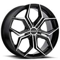 22" MKW Wheels M121 Gloss Black Machined Face Rims 