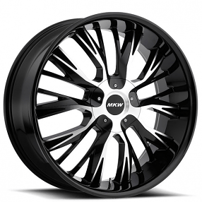 18" MKW Wheels M122 Gloss Black Machined Face Rims 