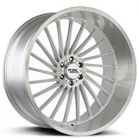 26x12" Off Road Monster Wheels M27 Brushed Silver Rims 