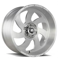 22" Off Road Monster Wheels M07 Silver Brushed Face Rims 