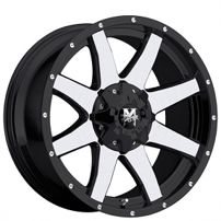 17" Off Road Monster Wheels M08 Matte Black Machined Rims 