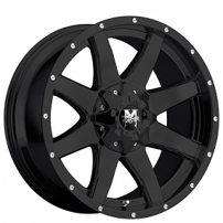 22" Off Road Monster Wheels M08 Matte Black Rims 
