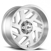 20" Off Road Monster Wheels M19 Silver Brushed Milled Rims 
