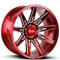20" Off Road Monster Wheels M25 Candy Red Milled Rims
