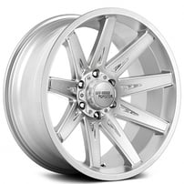 20" Off Road Monster Wheels M25 Silver Brushed Face Rims