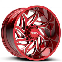 22" Off Road Monster Wheels M28 Candy Red Milled Rims