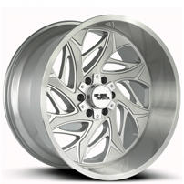 22" Off Road Monster Wheels M28 Silver Brushed Face Rims