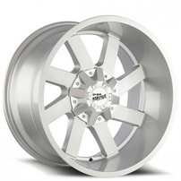 22" Off Road Monster Wheels M80 Silver Brushed Face Rims 