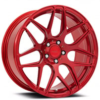 21" Staggered MRR Wheels FS01 Candy Red Flow Formed Rims