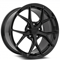 20" Staggered MRR Wheels FS06 Black Flow Formed Rims
