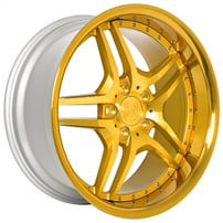 18" Staggered MRR Wheels RW2 Gold Over Machine Rims