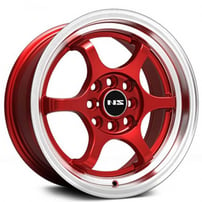 15" NS Wheels Tuner NS1202 Red with Machined Lip Rims