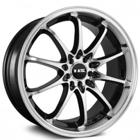 17" NS Wheels Tuner NS1403 Black Machined Face and Lip Rims 