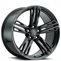 20" Staggered Chevy Camaro 1LE Wheels FR 35 Gloss Black OEM Replica Flow Formed Rims
