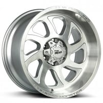 20" Off Road Monster Wheels M22 Silver Brushed Face Rims