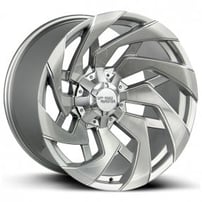 20" Off Road Monster Wheels M24 Silver Brushed Face Rims