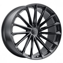 22" Staggered Ohm Wheels Proton Gloss Black Rotary Forged Rims