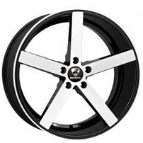 22x8.5" Ravetti Wheels M1 Black with Brushed Face Rims