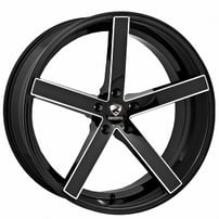 22x8.5" Ravetti Wheels M1 Black with Milled Spokes Rims