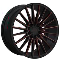 17" Ravetti Wheels M18 Black with Red Milled Rims