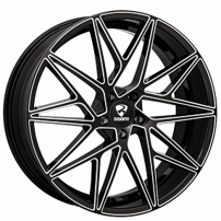 20" Staggered Ravetti Wheels M5 Black Milled Rims