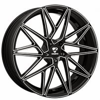 22x8.5" Ravetti Wheels M5 Black Milled Rims