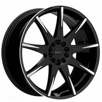 17" Ravetti Wheels M9 Black with Machined Face Rims