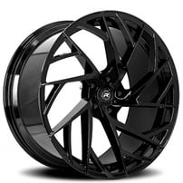 20" Staggered Renzo Wheels Mugello Gloss Black Rims