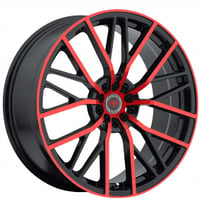 18" Revolution Racing Wheels R7 Black with Red Face Rims
