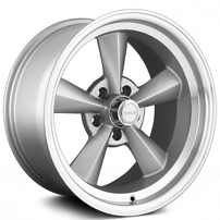 17" Staggered Ridler Wheels 675 Silver with Machined Lip Rims 