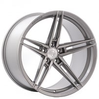 20" Staggered Rohana Wheels RFX15 Brushed Titanium Flow Formed Rims