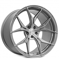 22" Staggered Rohana Wheels RFX5 Brushed Titanium Flow Formed Rims