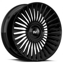 24" Savini Forged Wheels SV.1 X2 Gloss Black Floating Cap Monoblock Forged Rims
