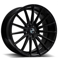 20" Staggered Sporza Wheels Pentagon Gloss Black Concave Rims 
