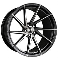 20" Staggered Stance Wheels SF01 Gloss Black Tinted Face True Directional Flow Formed Rims