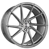19" Staggered Stance Wheels SF01 Brush Titanium True Directional Flow Formed Rims
