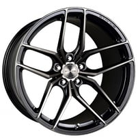 18" Staggered Stance Wheels SF03 Gloss Black Tinted Machined Flow Formed Rims