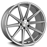20" Staggered Stance Wheels SF09 Brush Silver Flow Formed Rims