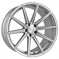 22" Staggered Stance Wheels SF09 Brush Silver Flow Formed Rims