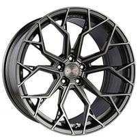 19" Staggered Stance Wheels SF10 Brushed Dual Gunmetal Flow Formed Rims 