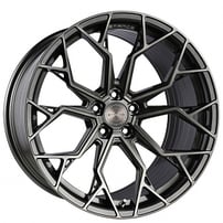 21" Staggered Stance Wheels SF10 Brushed Dual Gunmetal Flow Formed Rims