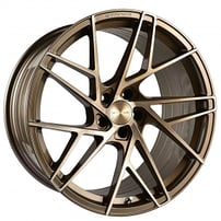19" Staggered Stance Wheels SF12 Brushed Dual Bronze Flow Formed Rims