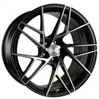 19" Staggered Stance Wheels SF12 Gloss Black Tinted Face Flow Formed Rims